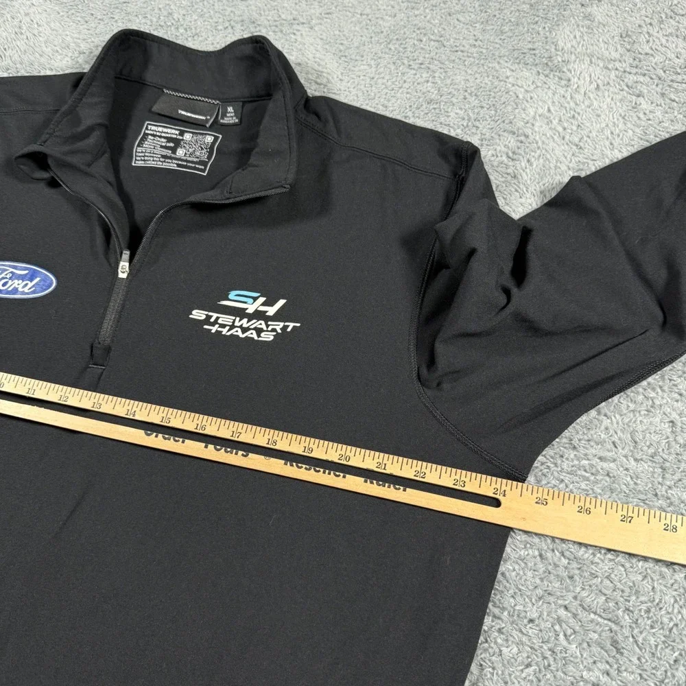 Truewerk B2 Quarter Zip Pullover Mens XL Black Ford Stewart-Haas Racing Workwear
